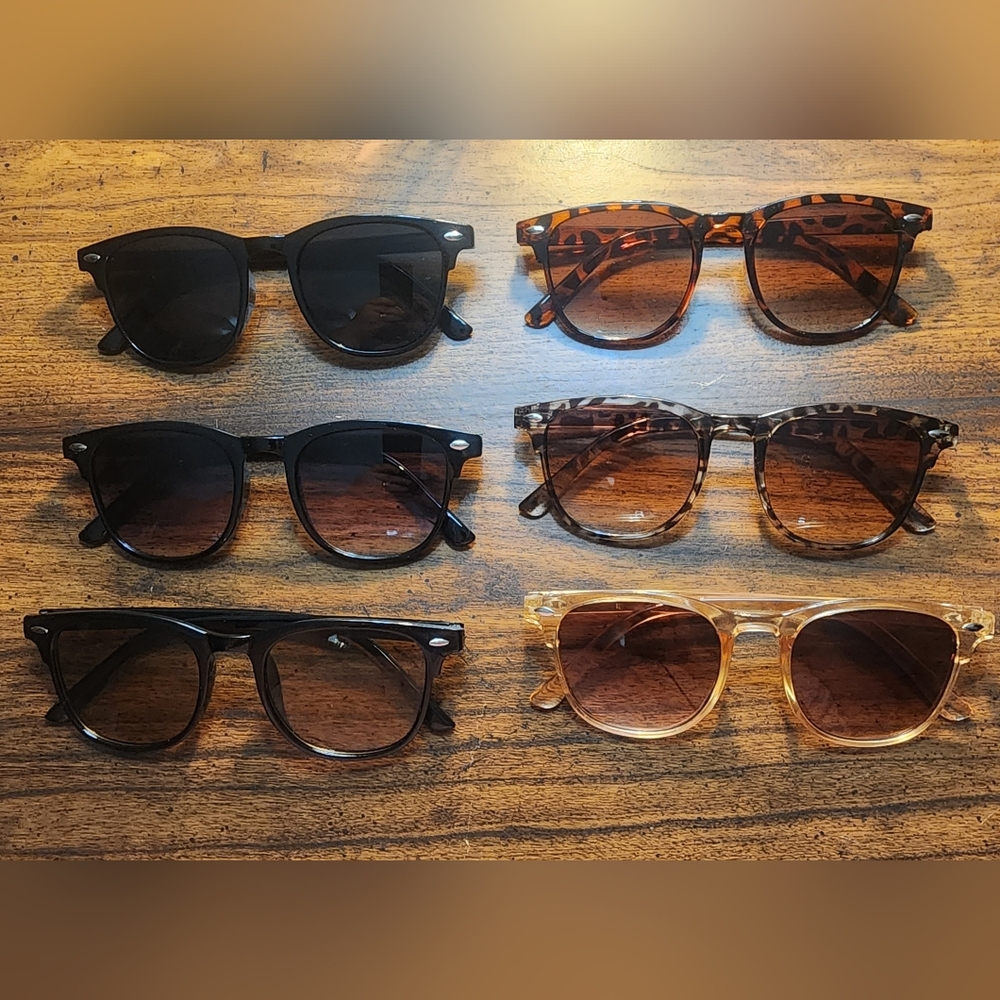 SUPER STYLISH Women's Black/Brown Mixed Sunglasses Collection - Round
